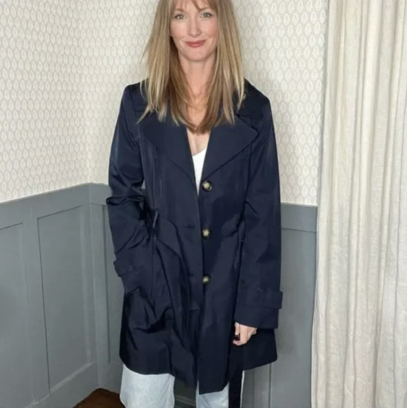 Navy Blue London Fog Trench Coats